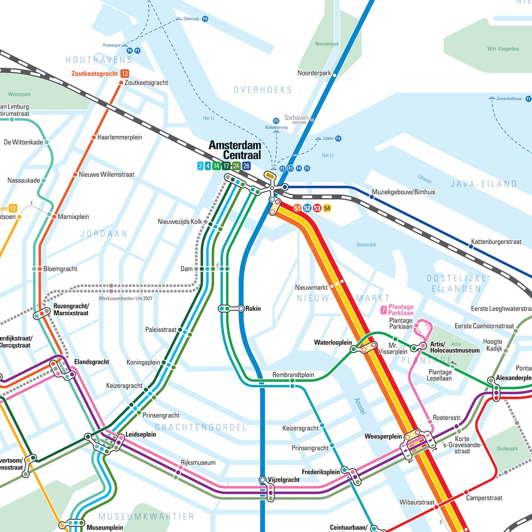Rail Map Amsterdam