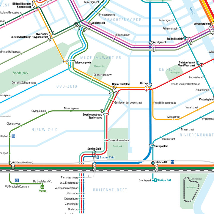 Rail Map Amsterdam