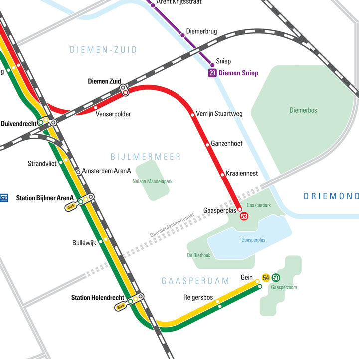 Rail Map Amsterdam