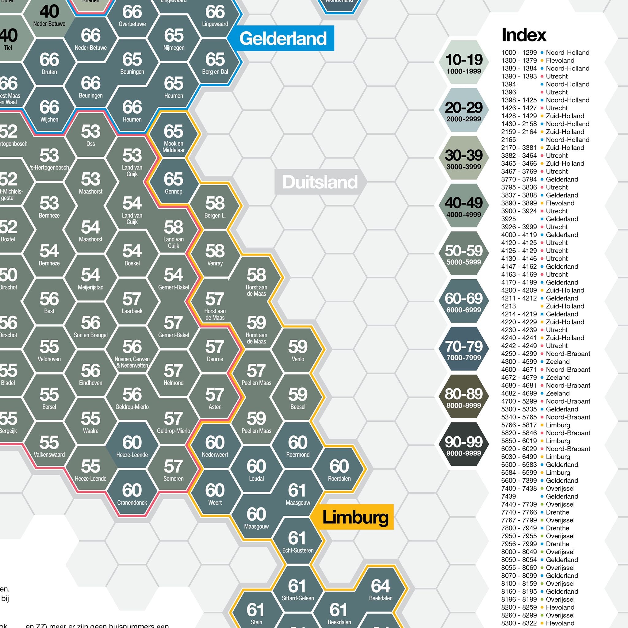 Postcode Map of the Netherlands – Studio Legenda