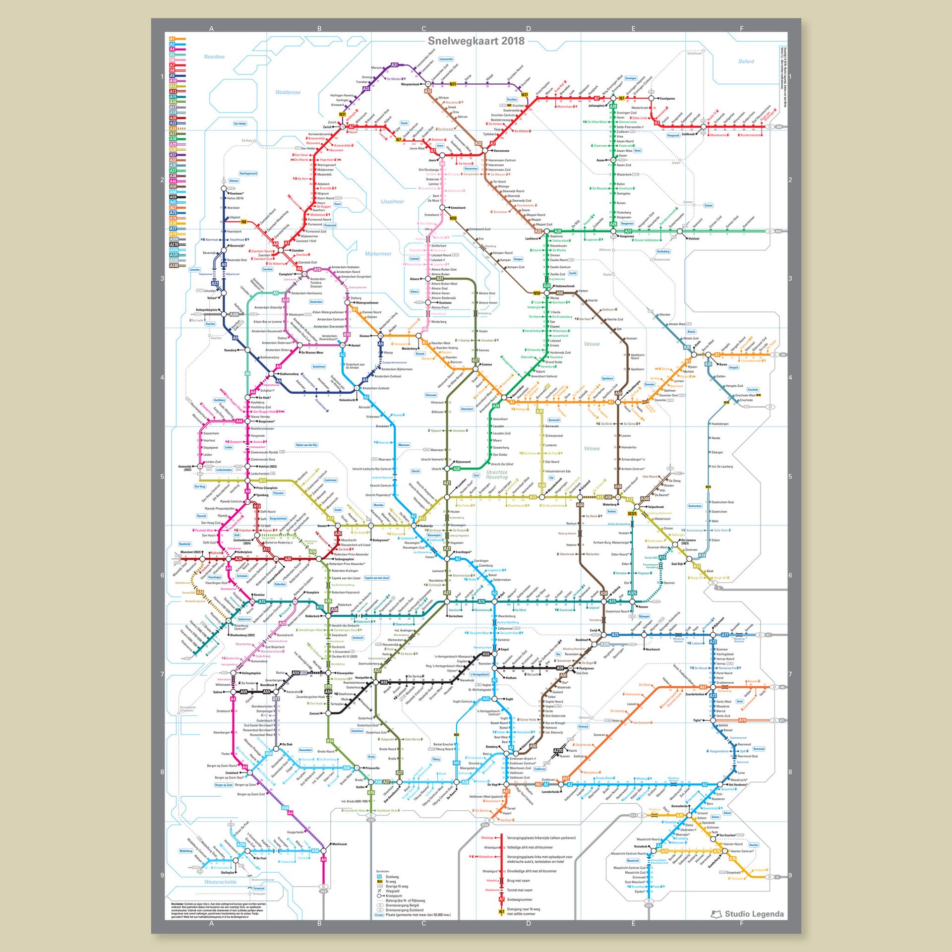 The original 2018 Dutch Highway Map