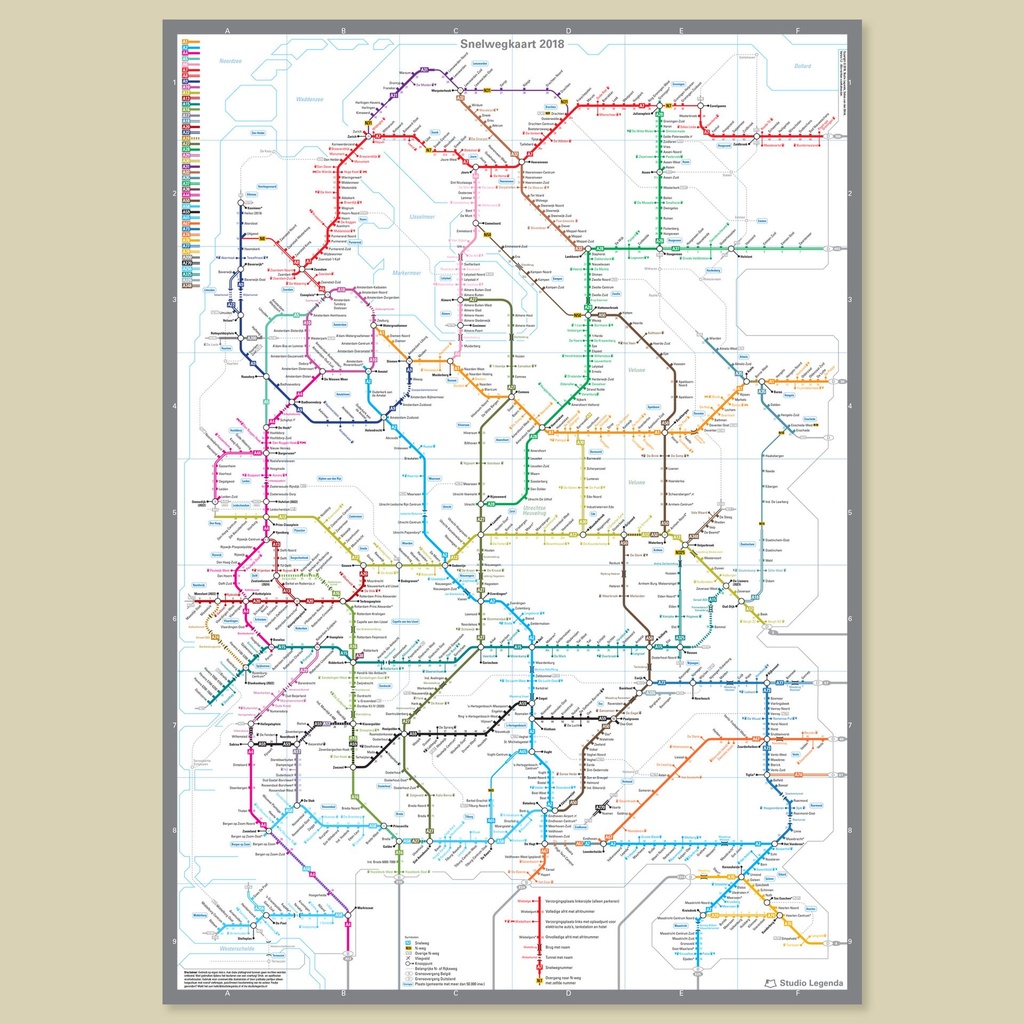 Carte des autoroutes néerlandaises 2018